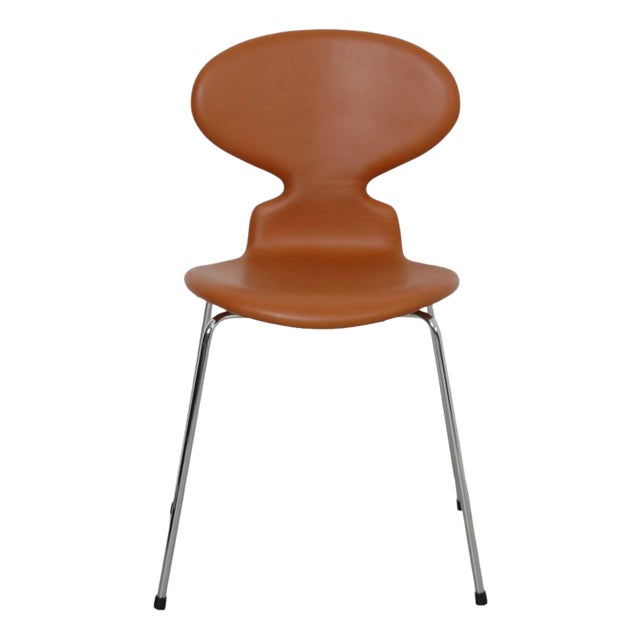 Ant Chair in Cognac Leather by Arne Jacobsen, 2000s For Sale