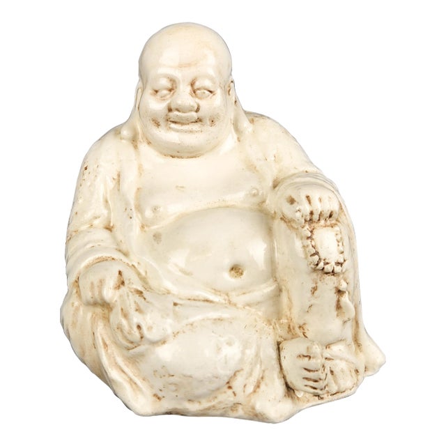 1960's White Ceramic Buddha Sculpture For Sale