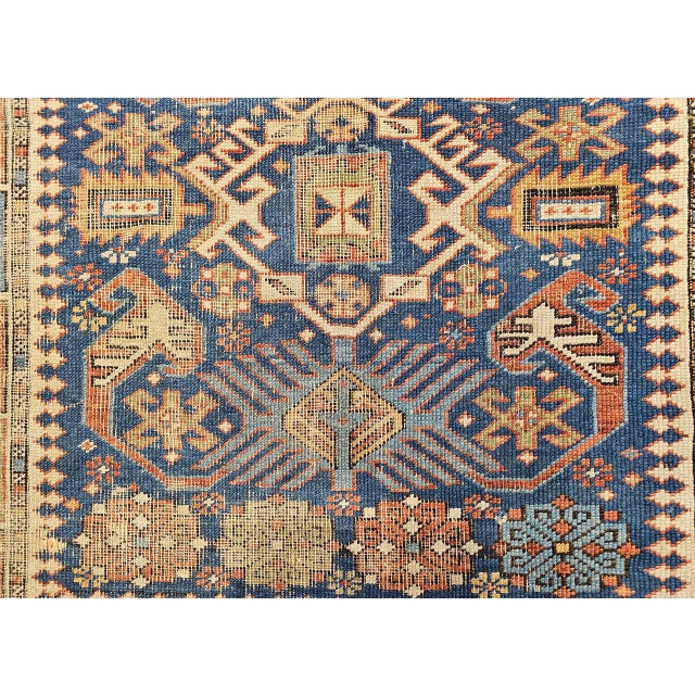 Antique Caucasian Shirvan Area Rug, Handwoven Wool, Allover Geometric Pattern, 1890s, 4' x 6' For Sale - Image 16 of 18