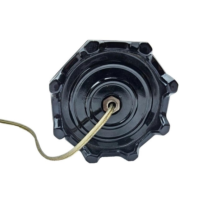 Metal Vintage 1930s Art Deco Black & White Slag Glass Lamp — Globe Specialty Co. For Sale - Image 7 of 12