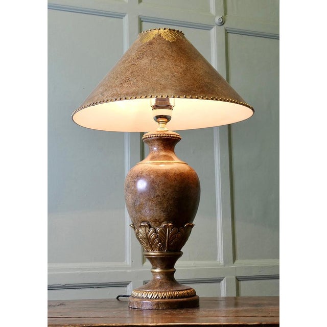 Large Italian Simulated Marble Table Lamp, 1960s For Sale - Image 3 of 10