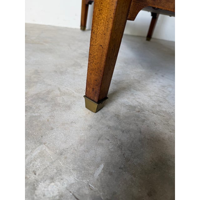 Vintage French Louis XVI Style Mahogany Console Table With White Marble Top, Pull-Out Drawer & Brass Gallery Shelf For Sale - Image 12 of 12
