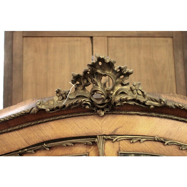 French Antique Vernis Martin French Wood Double Door Vitrine Cabinet For Sale - Image 3 of 5