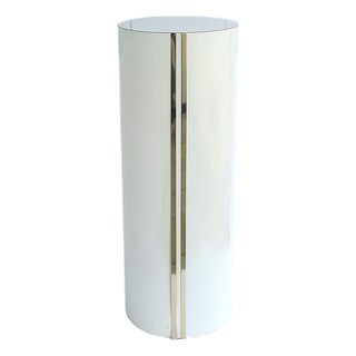 '70s Modern Pedestal With Gold Accent For Sale