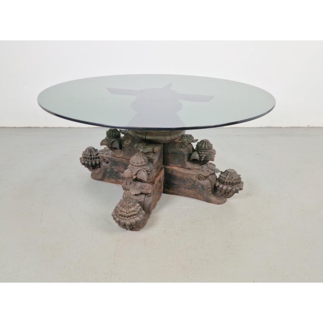Anglo-Indian Hand-Carved Hardwood and Glass Coffee Table, 1890s For Sale - Image 16 of 18
