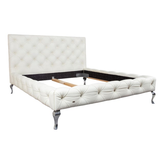 Marilyn Leather Bed in White Cream from Bretz For Sale