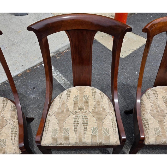 Late 20th Century Stickley Cherry Klismos Regency Style Dining Chairs, Set of 6 With Two Armchairs For Sale - Image 12 of 15