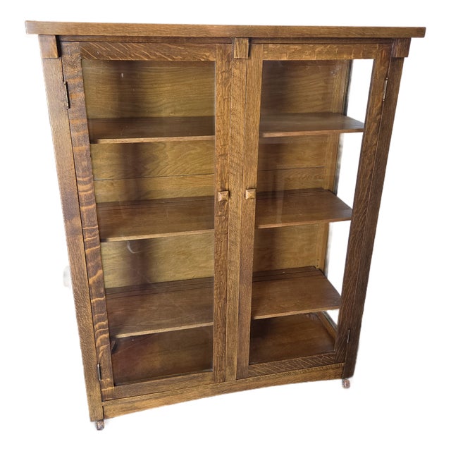 Antique Mission Arts & Crafts Bookcase For Sale