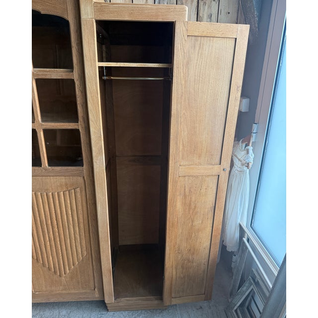 Large Art Deco Asymmetrical Oak Wardrobe, 1920s For Sale - Image 15 of 18