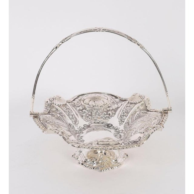Antique Victorian Silver Plated Fruit Basket, 1800s For Sale - Image 13 of 18