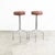 1960s Mid 20th Century Modern Bar Stools Set 4 Brown Leather Chrome Vintage Round Four MCM For Sale - Image 5 of 11