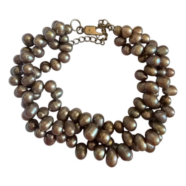 Late 20th Century Multi-Strand Baroque Freshwater Pearl Bracelet For Sale