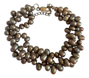 Late 20th Century Multi-Strand Baroque Freshwater Pearl Bracelet