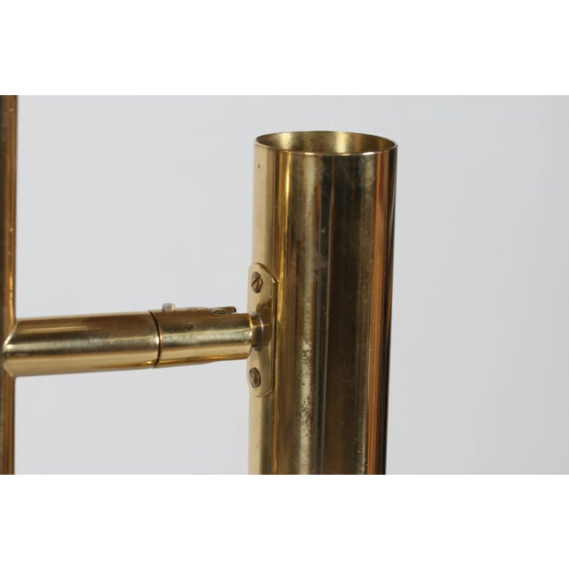 Scandinavian Brass and Lacquered Floor Lamp with Adjustable Shades, 1970s For Sale - Image 9 of 12