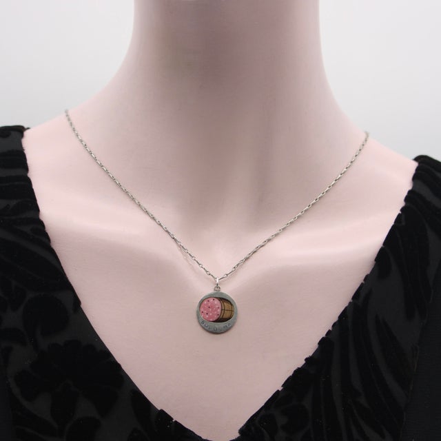 Metal Vintage 800 Silver Hand Enameled Baloney Charm From Bologna For Sale - Image 7 of 9