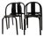 Vintage IKEA Maxmo Dining Chairs | Set of 4 Italian Modern Black Metal Chairs For Sale