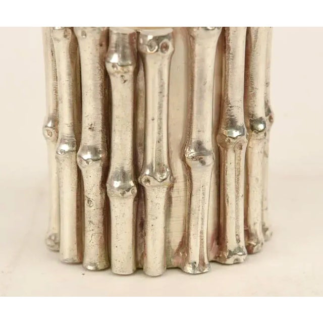 1960s 1960s Hermes Faux Bamboo Metal Bud Vase/Desk Cup For Sale - Image 5 of 7