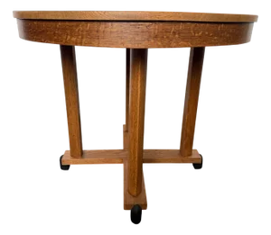 Art Deco Amsterdam School Oak Side Table, 1930s