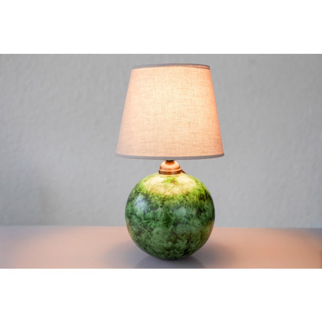 Scandinavian Art Deco Pottery Table Lamp by Erik Mornils for Nittsjö, 1930s For Sale - Image 4 of 18
