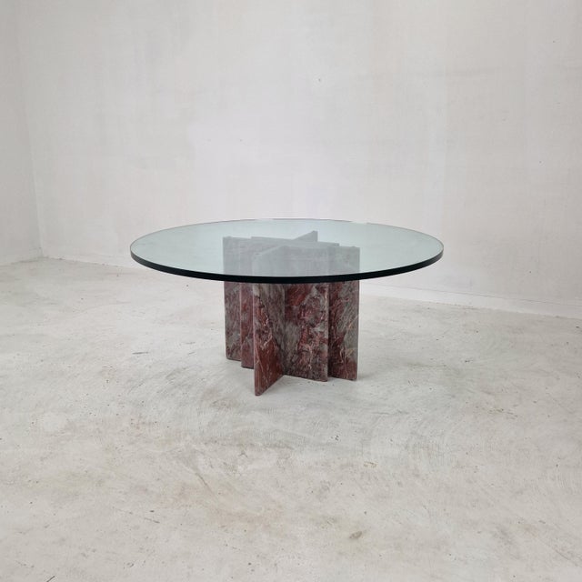 Mid-Century Modern Italian Marble Coffee Table, 1980s For Sale - Image 3 of 18