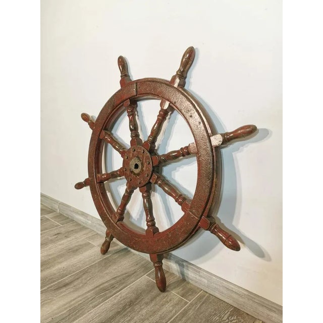 Brown Vintage Brown Wood Helm For Sale - Image 8 of 9