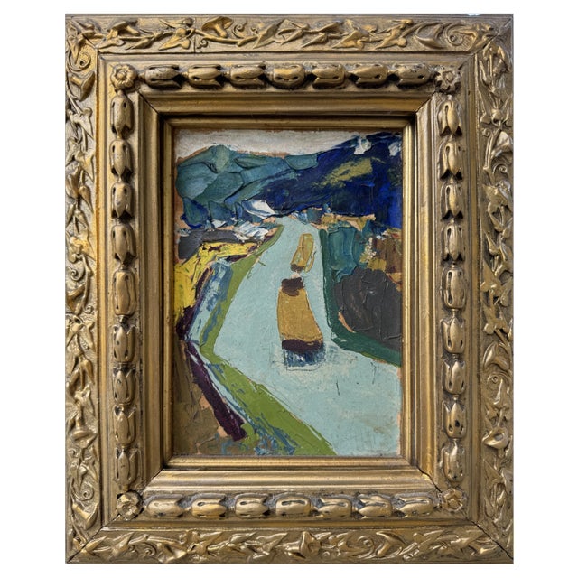 Impressionist Painting, Circa 1890/1900, Barges in the Seine, Oil on Cardboard For Sale