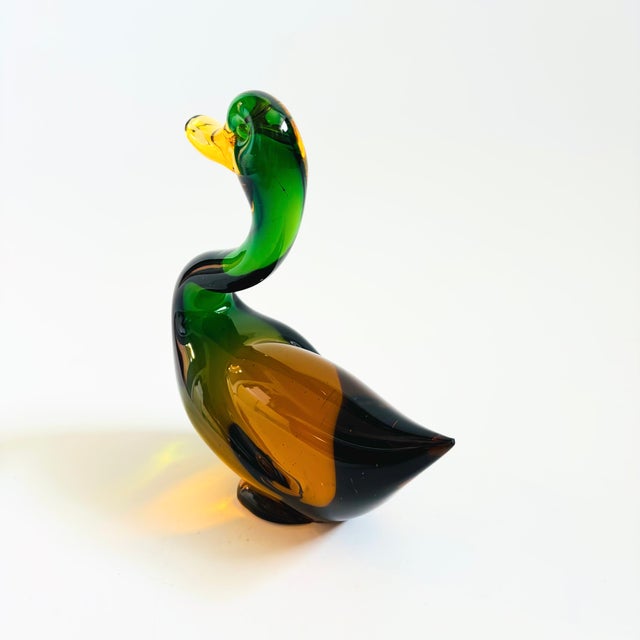 Murano Vintage Art Glass Duck For Sale - Image 4 of 8