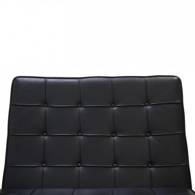 Barcelona Chair in Black Leather by Ludwig Mies van der Rohe, 2010s For Sale - Image 4 of 18