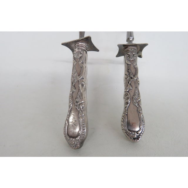 Metal Early 20th Century Gorham Roast Fork and Sharpener Silver Plate 2 pcs For Sale - Image 7 of 12