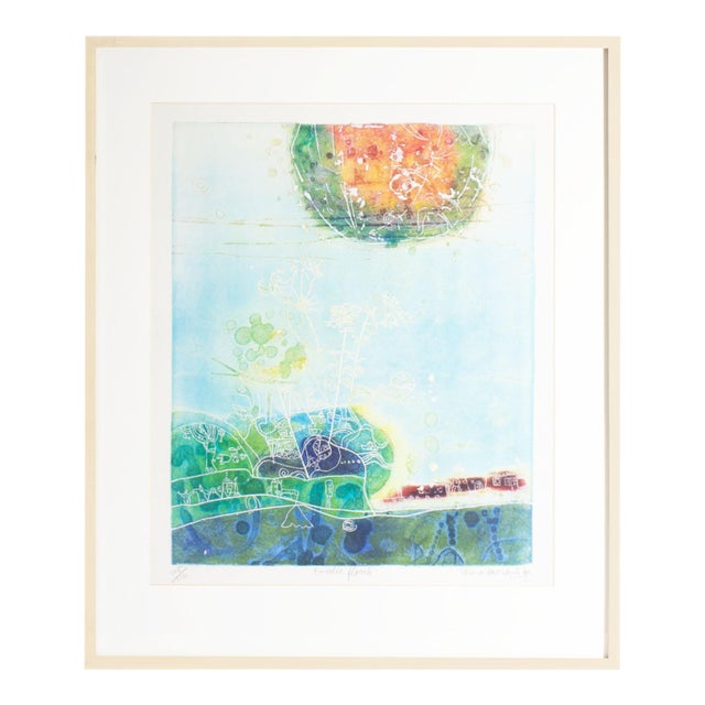 “Floral Flourish” Abstract Intaglio Print by Shoichi Hasegawa For Sale