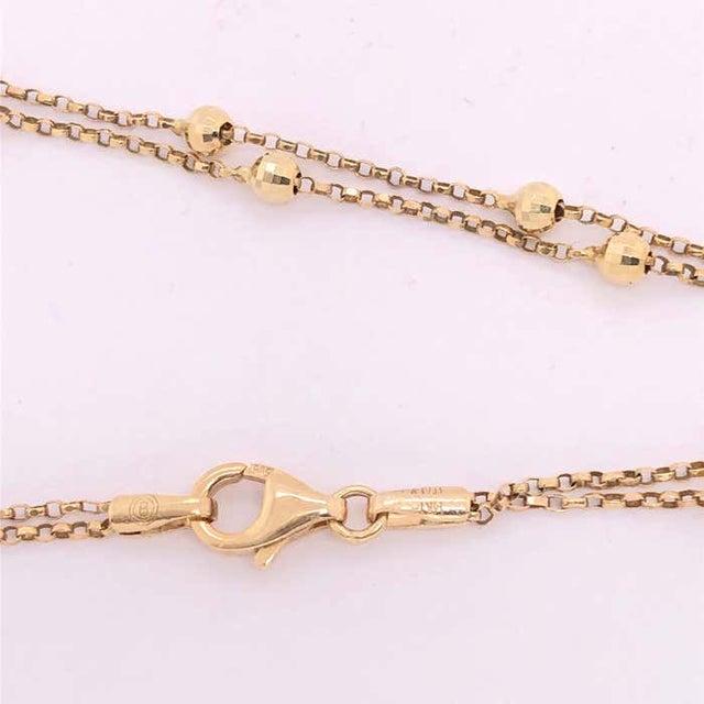 14Kt Yellow Gold 18 inch Beaded Fancy Link 6 grams total weight