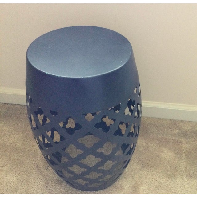 Metal Late 20th Century Metal Lace Cut Garden Stool For Sale - Image 7 of 9