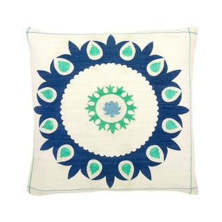 Fijian Large Indigo Decorative Pillow For Sale