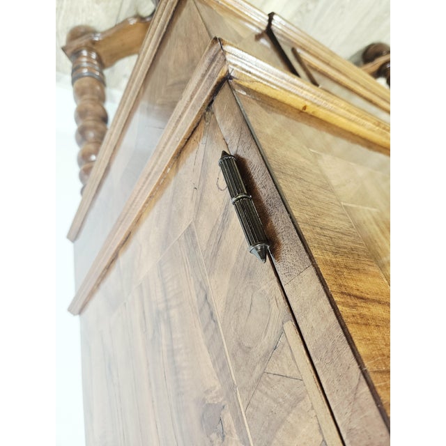 Wood 19th Century Baroque Walnut Cabinet with Inlays and Turned Legs For Sale - Image 7 of 18