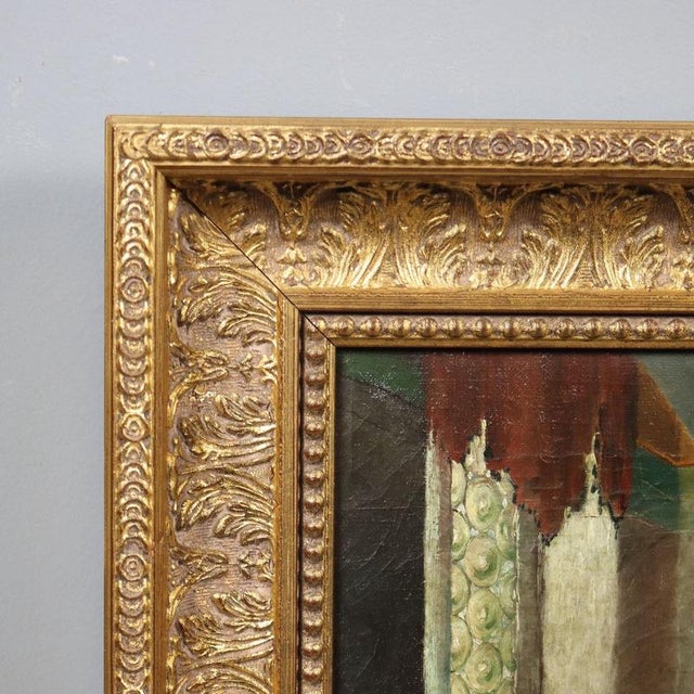 Interior Scene at Table, Oil on Canvas, Framed For Sale - Image 9 of 12