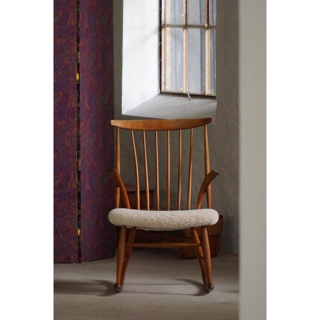 Danish Modern Rocking Chair by Illum Wikkelsø for N. Eilersen, 1960s For Sale - Image 11 of 15