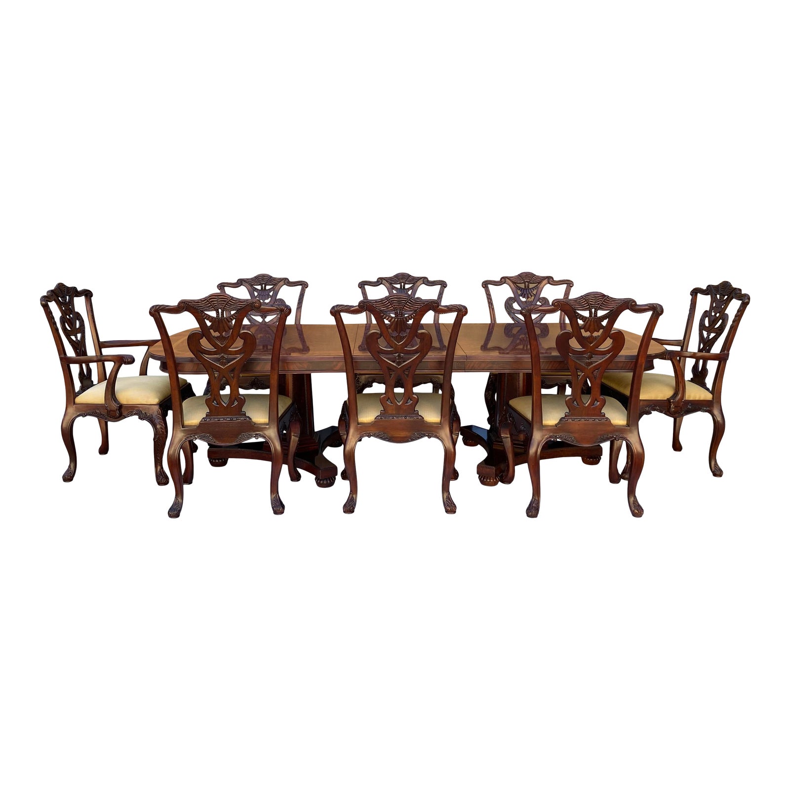 Henredon Natchez Mahogany Dining Table Set 8 Chairs Chairish