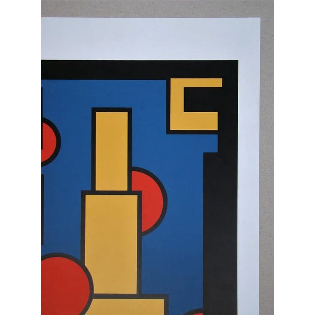Blue Constructive Composition Screen Print by Dirk Koning, 1970 For Sale - Image 8 of 12
