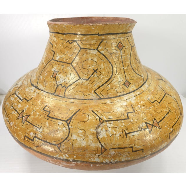 Large Peruvian Shipibo - Conibo Terracotta Pot Handmade With Painted Decoration For Sale - Image 9 of 11