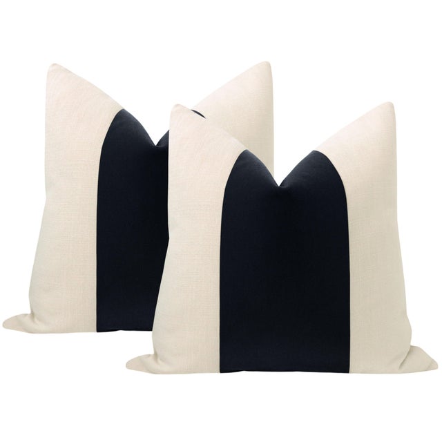 22" Graphite Mohair Panel + Linen Pillows - a Pair For Sale In Tulsa - Image 6 of 6