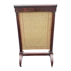 19th Century American Empire Mahogany and Needlepoint Fire Place Screen on Wheels