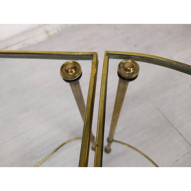 Gold-Plated Brass Ringed Side Tables, 1950s, Set of 3 For Sale - Image 11 of 18