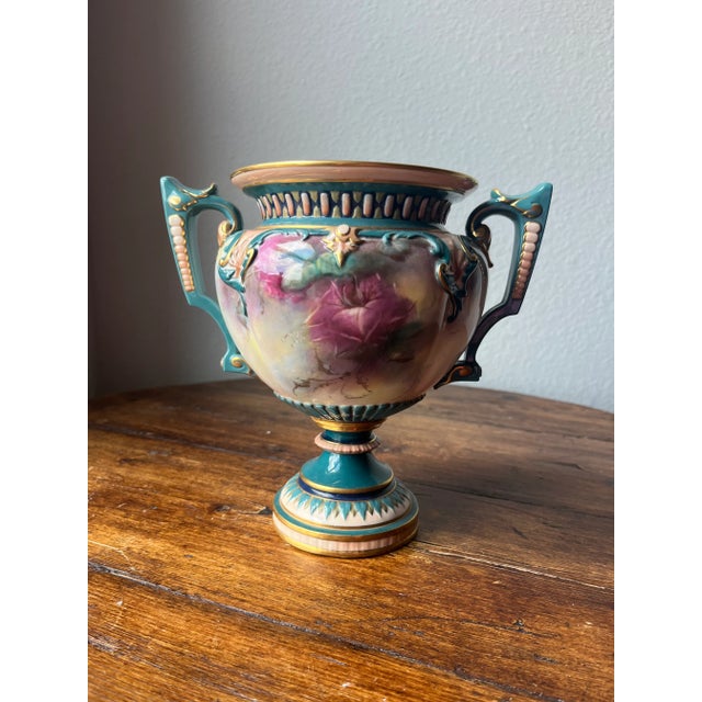 1905 Royal Worcester Hadley Ware Rose Vase For Sale - Image 10 of 12