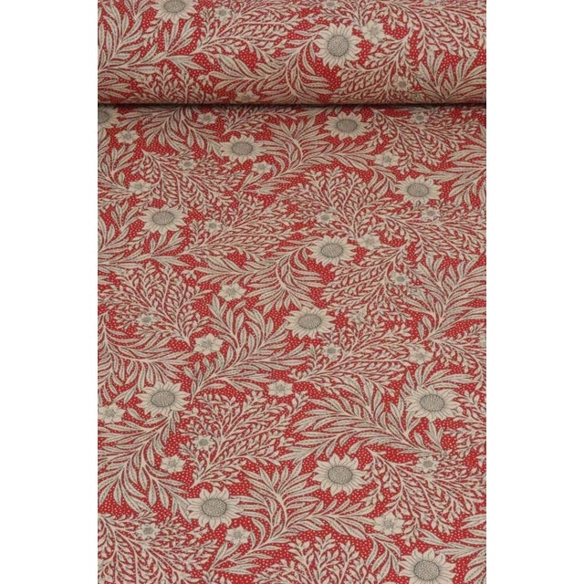 English Coleton Floral Paprika Fabric - Sample For Sale - Image 3 of 6