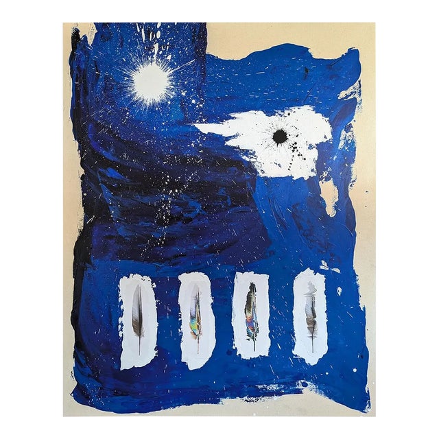 Contemporary Abstract Acrylic, Photographic Print on Paper on Canvas Painting “The Quiet Stars 009" by Jason Engelund For Sale