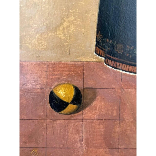 Lot of 5 American School Folk Art Oil on Canvas Paintings For Sale - Image 13 of 17