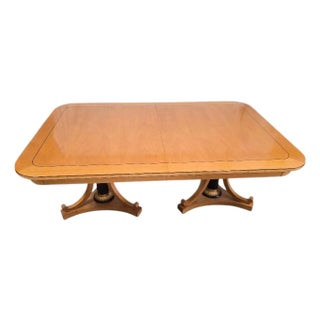 Baker Furniture Regency-Style Double Pedestal Dining Table For Sale