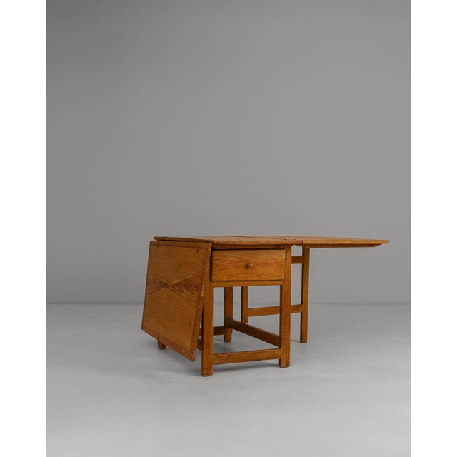 Wood 19th Century Swedish Wooden Drop Leaf Table In Original Patina For Sale - Image 7 of 18