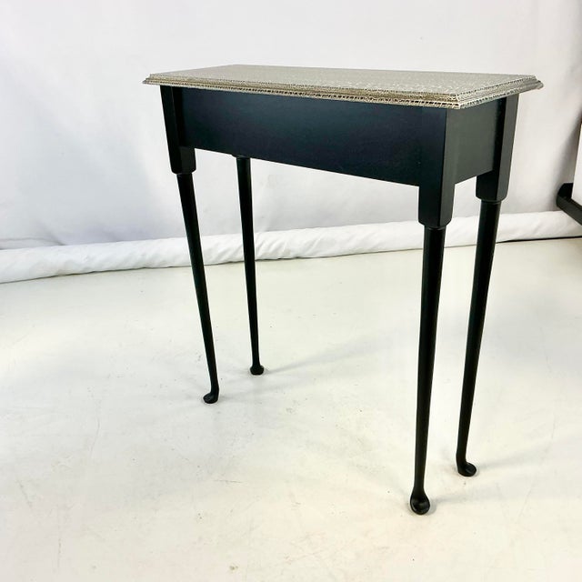 1990s Post Modern Boho Chic Black Thin Style Console Table. For Sale - Image 9 of 11