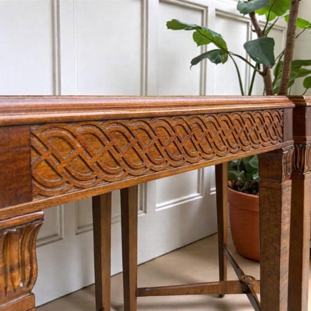 Pair of Vintage Mahogany End Tables With Leather Inset Tops | Neoclassical Style | Nightstands For Sale In Raleigh - Image 6 of 11